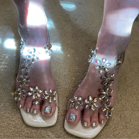Rhinestone Slingback Sandals. - Picture 5 of 12